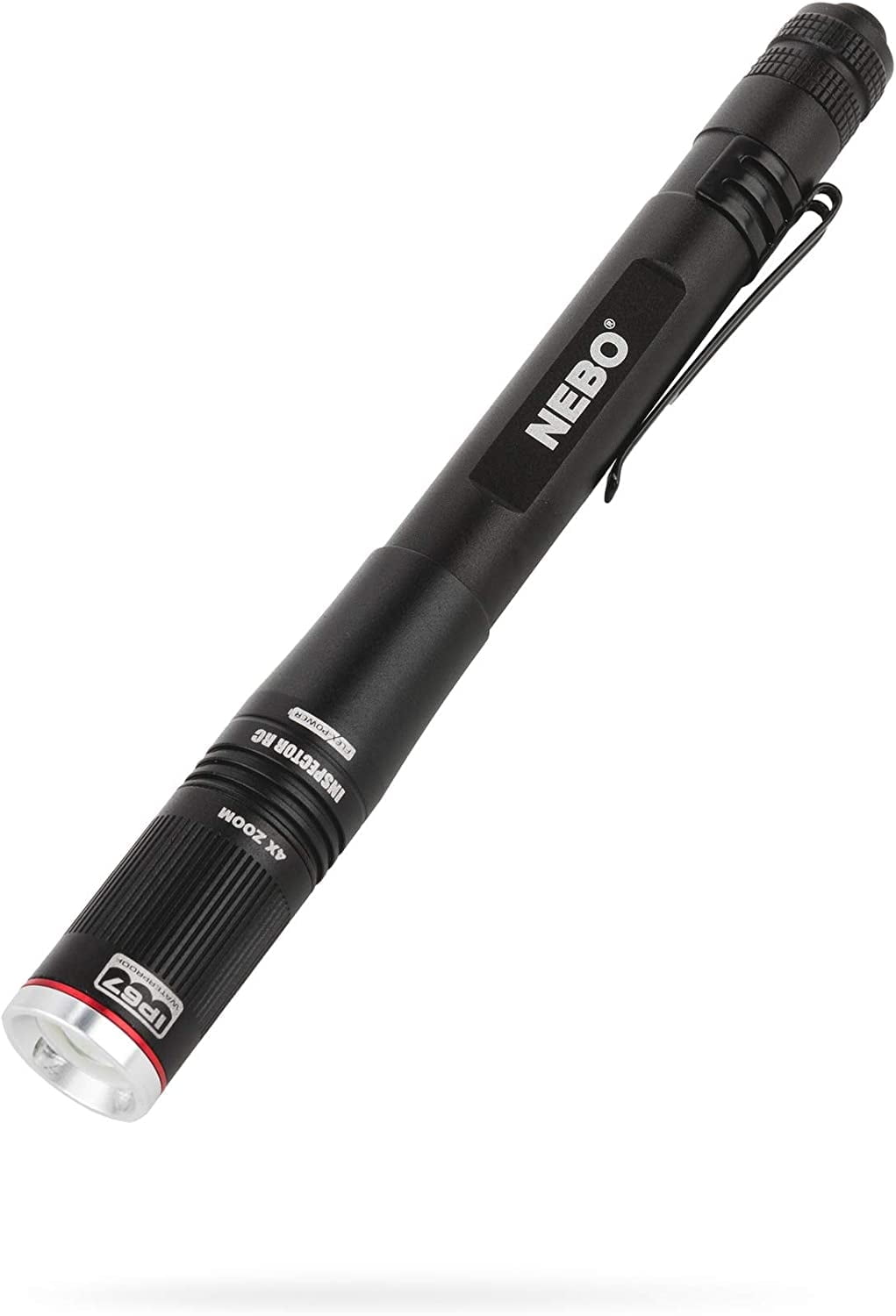 NEBO Rechargeable Pen Light Flashlight 360-Lumens Inspector Flashlights Features Flex Power, Meaning it can be Operated by The Included Rechargeable Battery or by 2X AAA Batteries