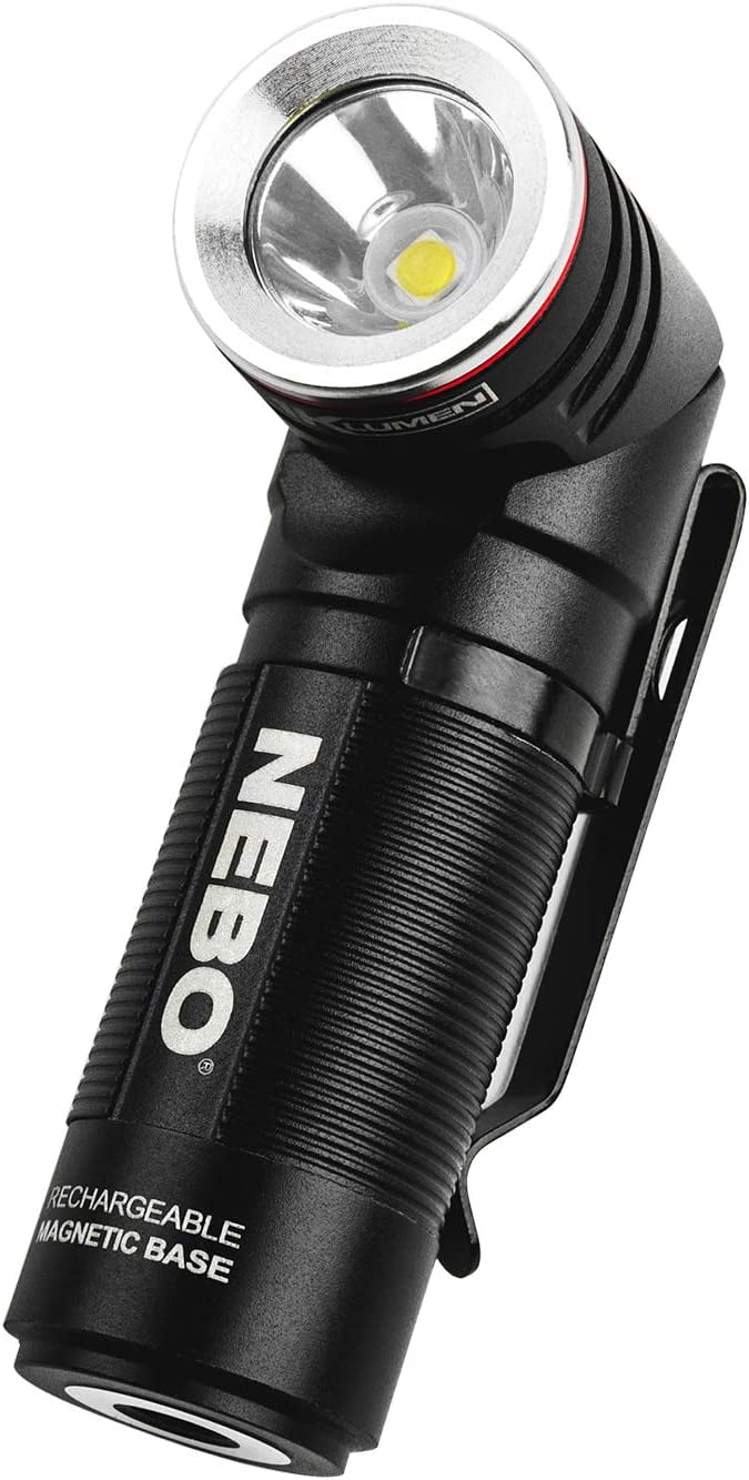 Compact Black Aluminum Rechargeable Flashlight with Magnetic Base