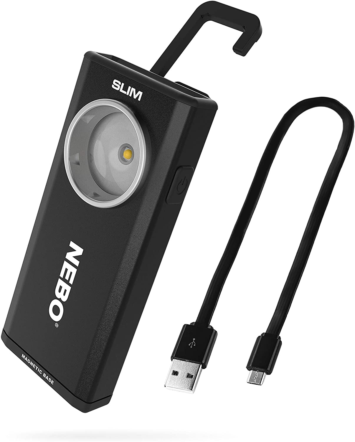 Slim Black Aluminum Rechargeable LED Pocket Light
