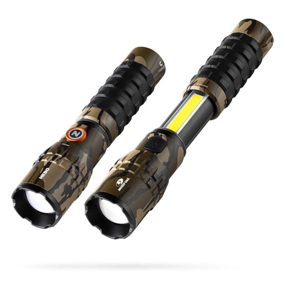 NEBO Slyde King Flashlight, Rechargeable LED Flashlight and Work Light, Bright, Durable, Everday Carry & Camping Flashlight with 4 Light Modes, C.O.B. Work Light and Magnetic Base, Mossy Oak