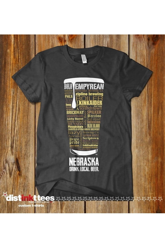 NEBRASKA Beer Shirt Typography Print Beer Lover Gift T-Shirt Dark Heather 4X