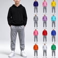 thumbnail image 1 of NEBWOAK Boys Sweatsuit Set 2 Piece Black Pullover Hoodie and Jogger Sweatpants,Size 1-15 T, 1 of 7