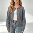 thumbnail image 1 of NEBWOAK Girls Cotton Knit Cardigan Sweater Birthday Christmas Gift Long Sleeve,Dark Gray,Size 10-11, 1 of 7
