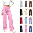 thumbnail image 1 of NEBWOAK Little Girls Wide Leg Lounge Pants High Rise Elastic Waist Comfy Palazzo Pink,Size 5-6T, 1 of 9