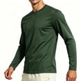 thumbnail image 1 of NEBWOAK Mens Long Sleeve Moisture Wicking Workout Shirt Quick Dry Athletic Crew Neck Tee Army Green,Size XL, 1 of 5