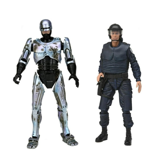 NECA 7-Inch Ultimate Battle-Damaged RoboCop with Chair and Alex Murphey OCP Uniform Action Figures (Bundle)