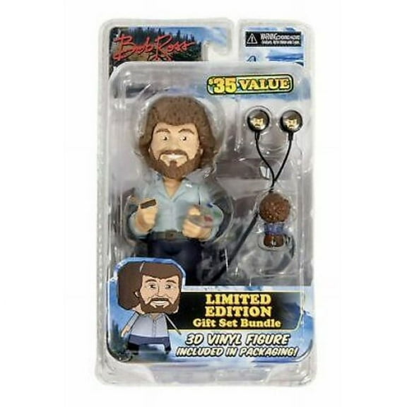 NECA Bob Ross Limited Edition 3D Vinyl Bobblehead Painter Gift Set Bundle