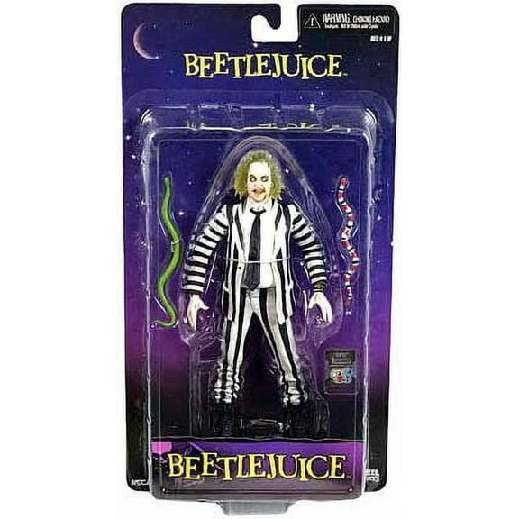 NECA Cult Classics Icons Series 1 Action Figure Beetlejuice B&W stripped suit