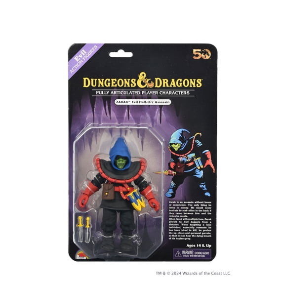 Dungeons & Dragons 5.5" 50th Anniversary Zarak the Evil Half-Orc Assassin Action Figure, by NECA