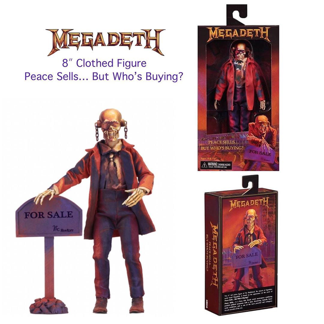 NECA Megadeth Peace Sells Vic Rattlehead 8” Clothed Action Figure