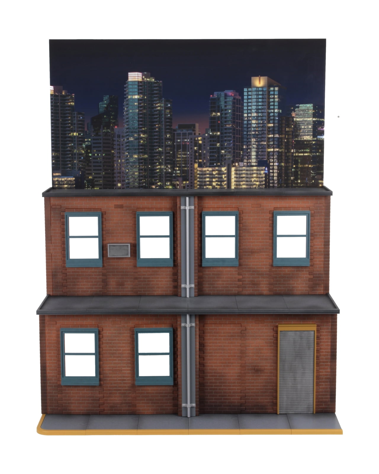 Urban Brick Street Scene Diorama with Backdrop