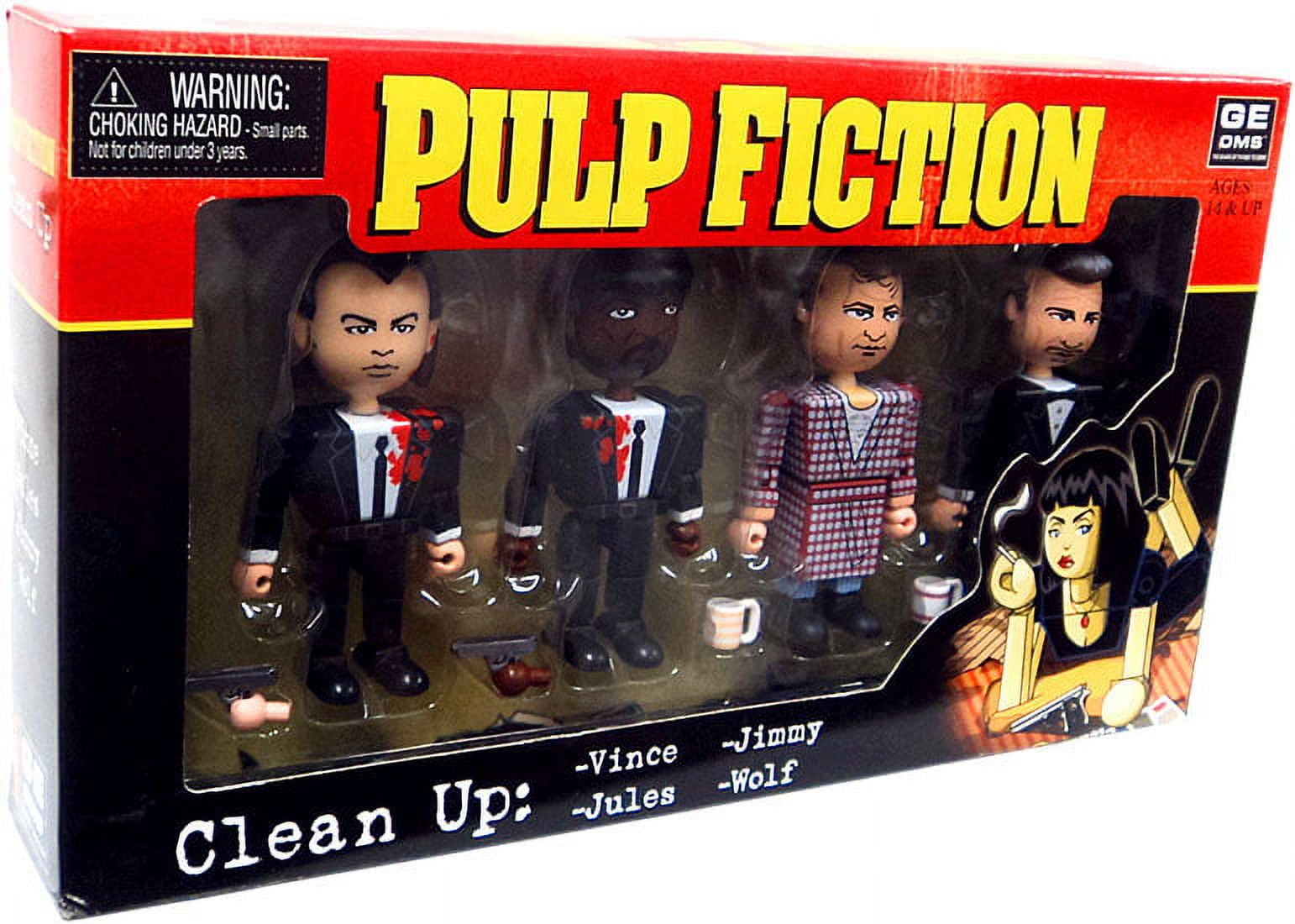 Pulp Fiction Clean Up Vince, Jules, Jimmy, Wolf Geoms Figure Set