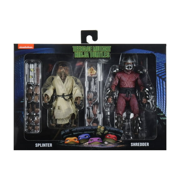 NECA - Teenage Mutant Ninja Turtles (1990 Movie) -7” Scale-Action Figure – Splinter and Shredder 2 Pack