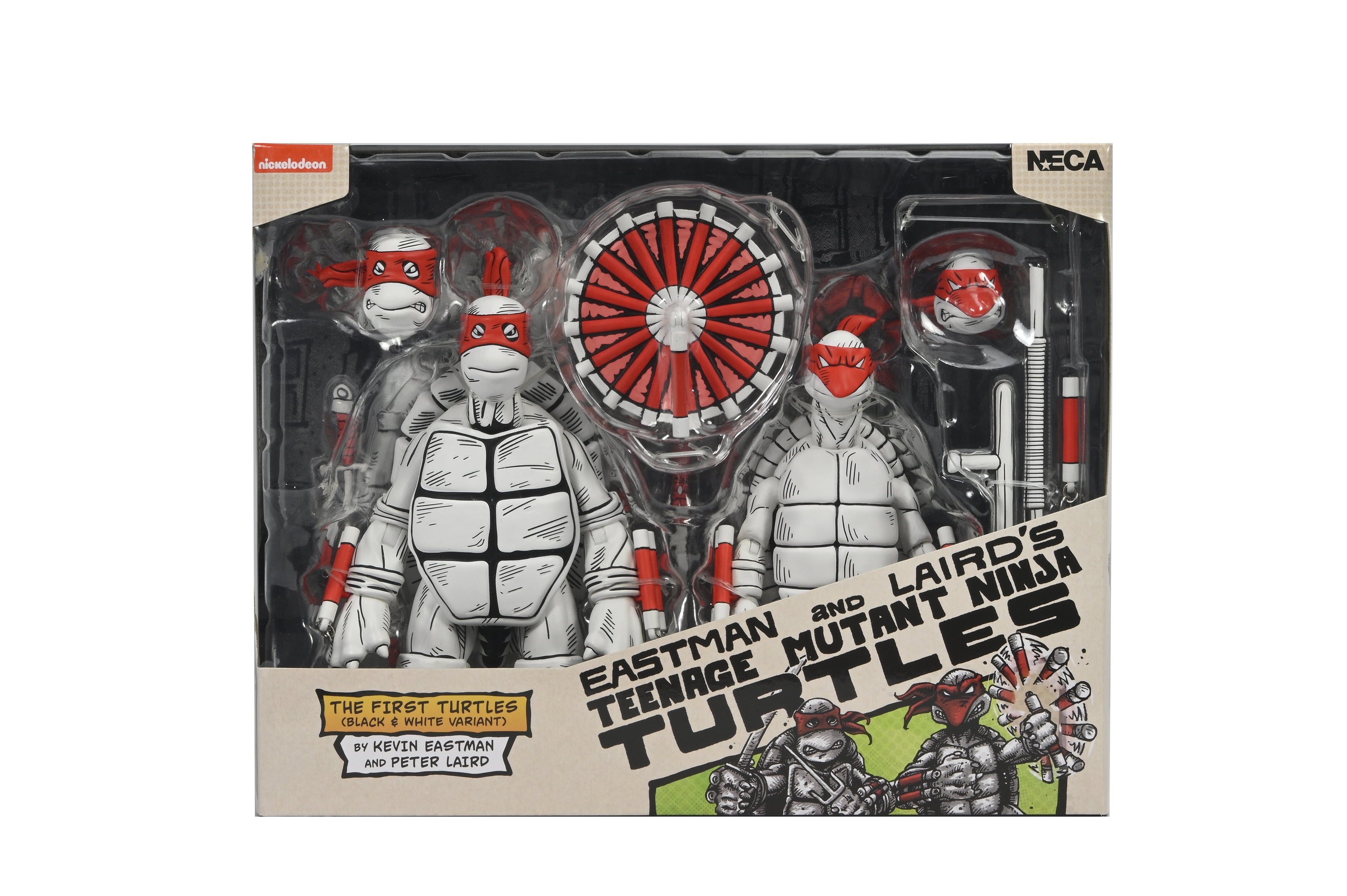 NECA - Teenage Mutant Ninja Turtles (Mirage Comics) - 7" Scale Action Figure - Black and White First Turtles 2 Pack
