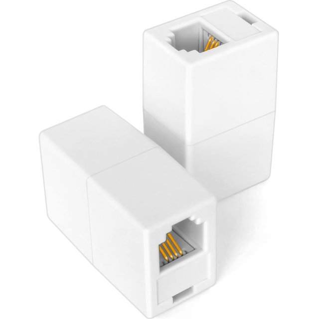 NECABLES 2Pack RJ11 Coupler Phone Line Connector Telephone Cord Adapter