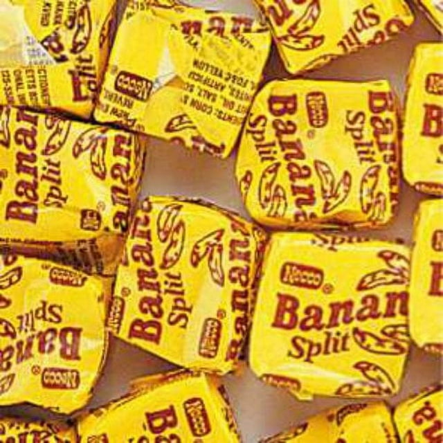 NECCO Yellow Banana Split Candy Chews 1LB Bag
