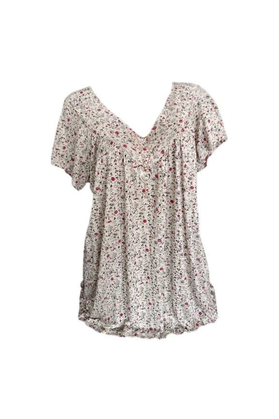 Ariat Shirts For Women Plus Size Tops Short Sleeve Leopard Print Colorblock Animal Shirts White XX-Large