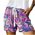 thumbnail image 1 of NECHOLOGY Bike Shorts Women Women's Elastic Waist Casual Comfy Cotton Beach Shorts with Drawstring RD2 3X-Large, 1 of 4