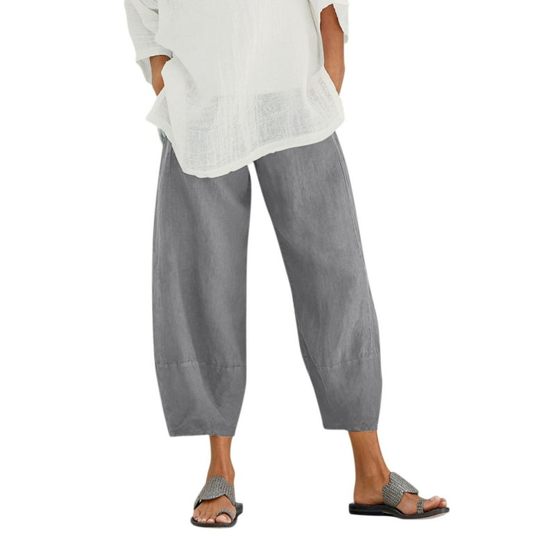 NECHOLOGY Capris Women's Petite Slim Comfort Fit Ponte Dress Pants Grey  4X-Large