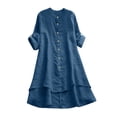 thumbnail image 1 of NECHOLOGY Iron On For T Shirts Womens Summer Tops V Neck Ruffle Sleeve T Shirts for Women Loose Fit Blue Medium, 1 of 4