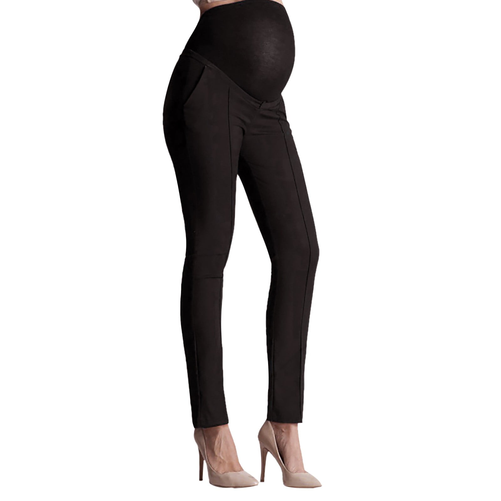 NECHOLOGY Maternity Leggings over The Belly Women's Maternity Pants Stretch  Career Dress Pants Work Pregnancy Jeans Black XX-Large 