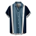 thumbnail image 1 of NECHOLOGY Men's Casual Button-Down Shirts,Short Sleeve Printed Beach Button-Up Shirts,Blue,L, 1 of 5