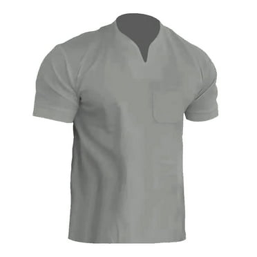 NECHOLOGY Mens T-Shirts Mens Deep V Neck T Shirts Men Spring Summer Casual V Neck Solid Short Sleeve Tee Tall Man T Shirts for Men Grey XX-Large