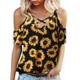 thumbnail image 1 of NECHOLOGY Night Shirts For Women Sleepwear St Patricks Day Women V-Neck Short Sleeve Summer T-Shirt Yellow Medium, 1 of 4
