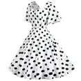 thumbnail image 1 of NECHOLOGY Plus Size Summer Dresses Short Sleeve Dot Mid-Length Retro Polka Dress Hem Women's Plus Size Summer Dresses White XX-Large, 1 of 5