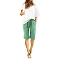 thumbnail image 1 of NECHOLOGY Soffe Shorts For Women Women's Relaxed Midrise Cotton Poplin Bermuda Short Green XX-Large, 1 of 4