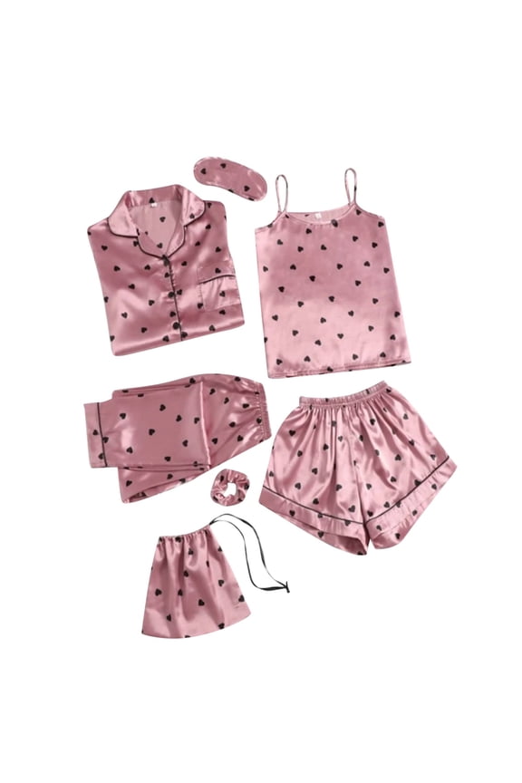 Toss Designs Pajamas Women's Home Suit Flamingo Print Fashion Slim Pajamas Four Piece Set For All Set Women Pajamas Pink X-Large