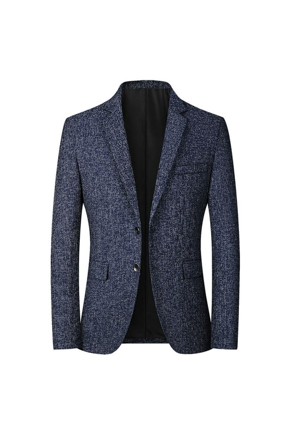 Two Piece Suit Men Mens Autumn And Winter Trend Retro Brushed Suit Collar Single Two Junior Business Suit Coat Navy 4X-Large