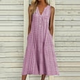 thumbnail image 1 of NECHOLOGY Womens Dresses Plus Size Maxi Dress For Women V Neck Short Dresses for Women Women Summer Casual Sleeveless Print V Neck Maxi Loose Dress Boho Dress up, 1 of 4
