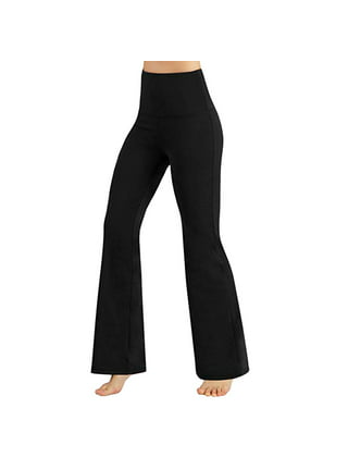 Aayomet Womens Yoga Pants Petite Women's Plus Size Stretch Cotton Fold Over  Waist Flare Leg Yoga Pants,Gray M