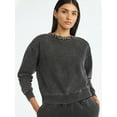 thumbnail image 1 of Scoop Women’s and Women's Plus Mineral Washed Rhinestone Crewneck Sweatshirt, Sizes XS-4X, 1 of 6