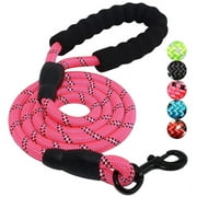 NECO Dog Leash with Comfortable Padded Handle and Highly Reflective Threads Dog Leashes for Medium and Large Dogs -Pink
