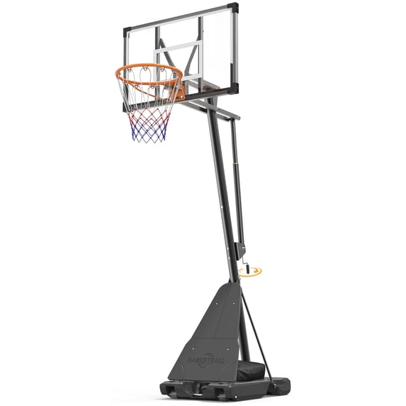NEDYO 44" Portable Basketball Hoop Outdoor with Quick 5.25-10ft Adjustable, HDPE Backboard Material