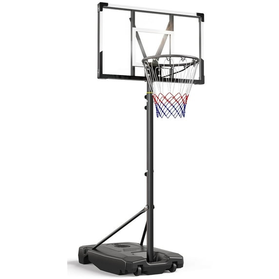 NEDYO Basketball Hoop for Kids, 6.5-8.5FT Height Adjustable, 33'' PC Bcakboard & Portable, for Indoor & Outdoor Use