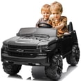 thumbnail image 1 of NEECHIPRO 2 Seater 24V 5 MPH Licensed Chevrolet Silverado Ride On Truck Car Toy w/ Parent Remote Control - Black, 1 of 9