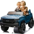 thumbnail image 1 of NEECHIPRO 2 Seater 24V 5 MPH Licensed Chevrolet Silverado Ride On Truck Car Toy w/ Parent Remote Control - Blue, 1 of 10