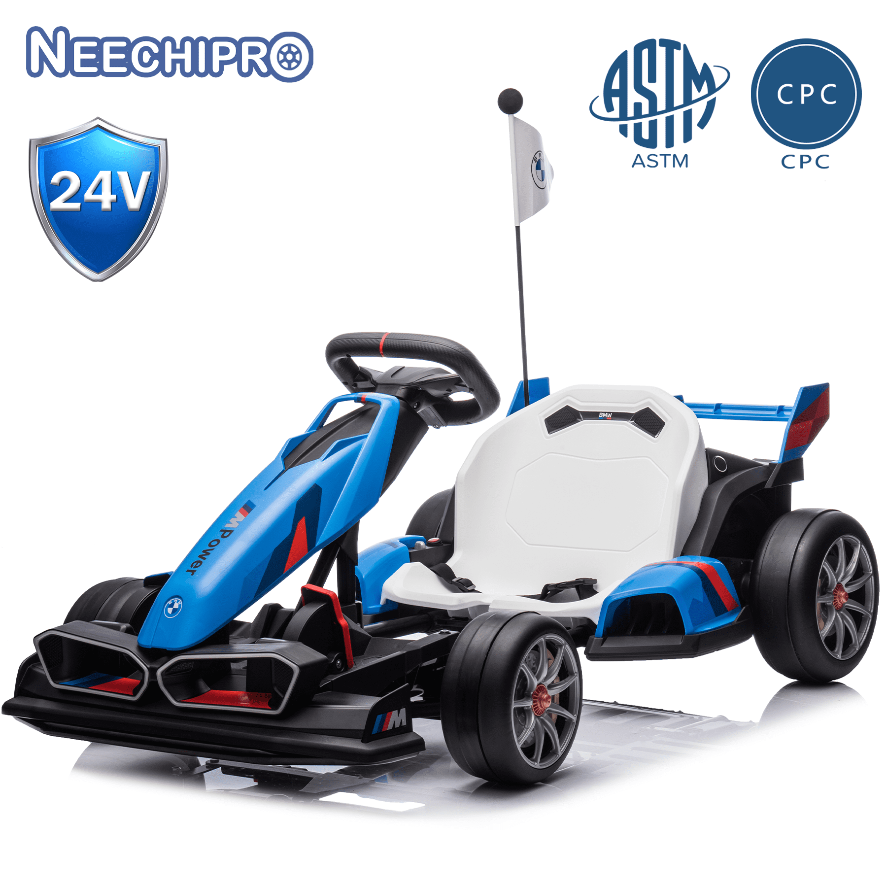 NEECHIPRO 24V Licensed BMW Electric Go Kart , 400W Powered Motor