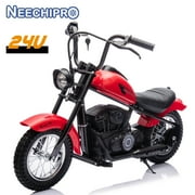 NEECHIPRO 24V Ride on Electric Dirt Bike for kids, 250W Motorcycle with Key Start,14 MPH, For Age 13+,Red