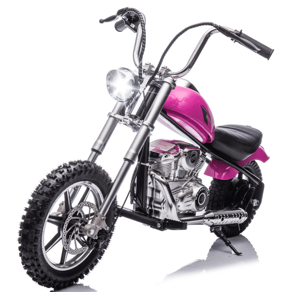 NEECHIPRO 36V Ride on Electric Dirt Bike for kids, 350W Electric Motorcycle with Headlights,14 MPH, Pink
