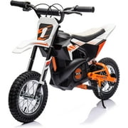 NEECHIPRO Dirt Bike, 24V 250W Speed up to 13mph Electric Ride on Motorcycle for Teens Age 13+, White