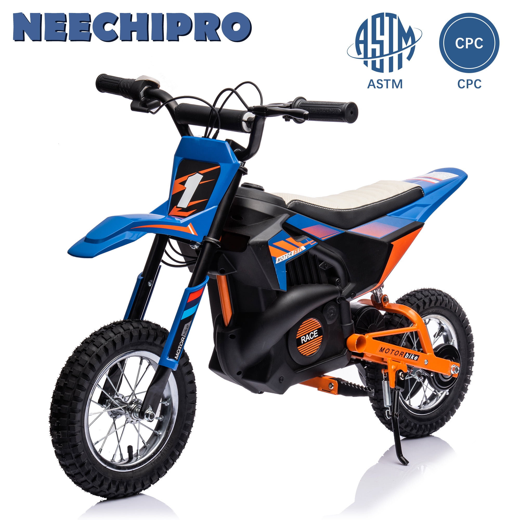 NEECHIPRO Electric Dirt Bike, 24V Electric Motorcycle Ride on Bicycle for Teens 13+,250W 13mph Max Speed,Blue