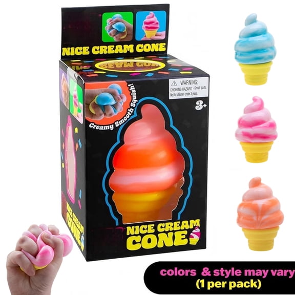 NEEDO Nice Cream Cone Cube Squishies, Slow Rising Stress Relief Sensory Fidget Toys, Classroom Prizes Party Favors