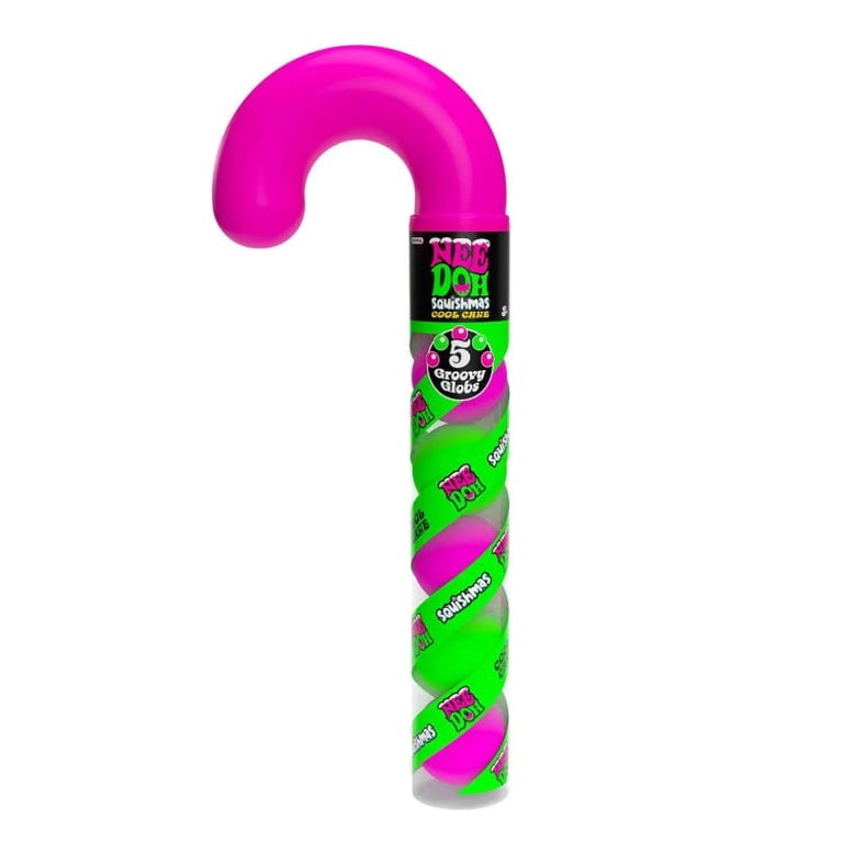 NeeDoh 2025 Squishmas Cool Cane Stress Toy (Includes 5 Mini Globs
