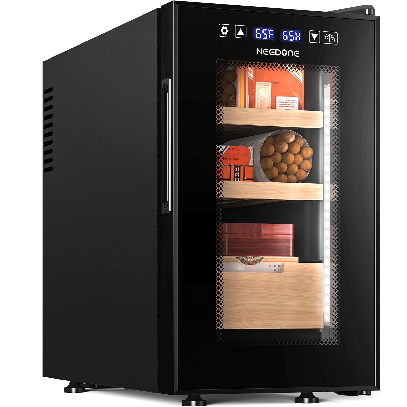 NEEDONE 23L Intelligent Cigar Humidor,Humidity, Heating & Cooling Thermostatic Control System, for 150 Counts,Christmas Gifts Gift