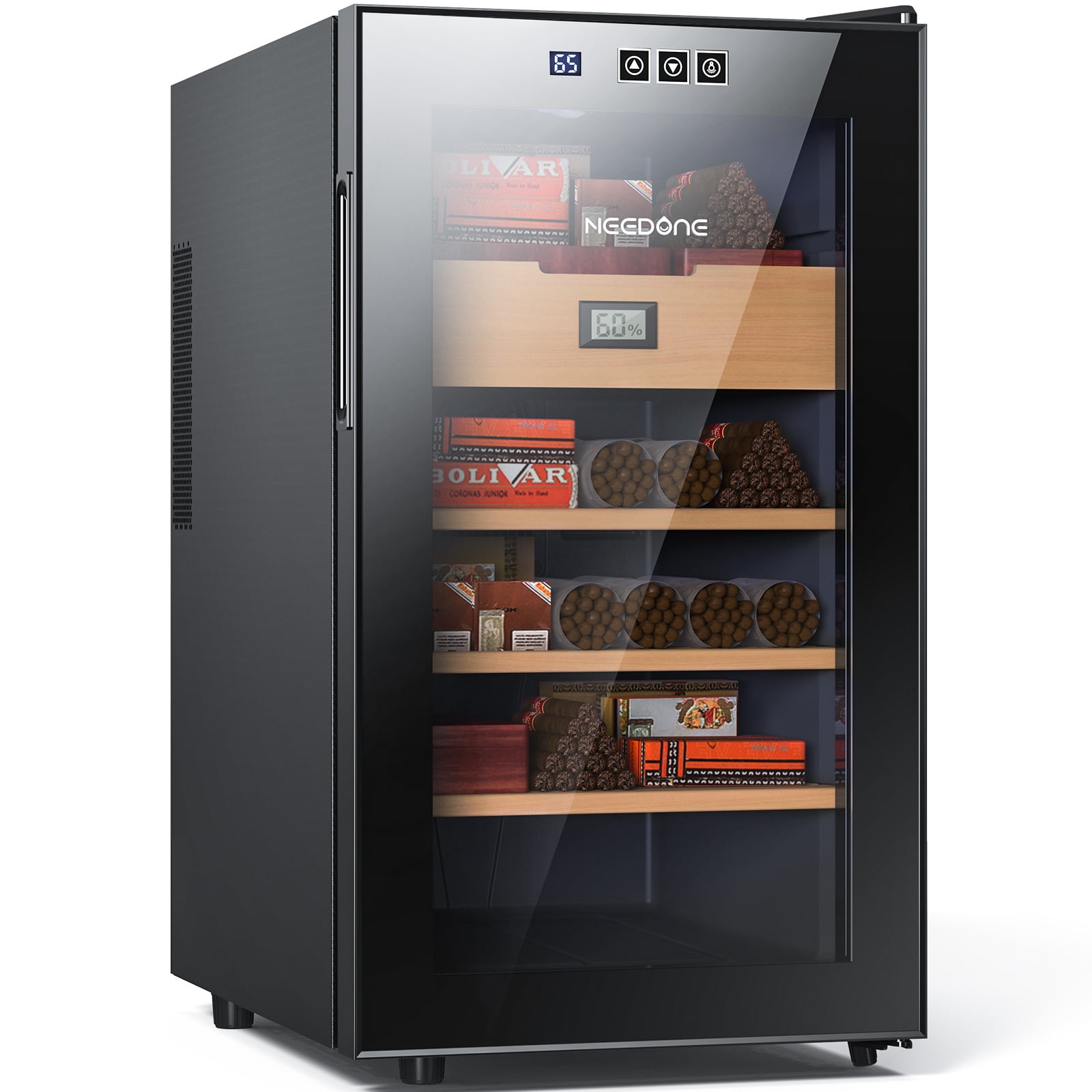 NEEDONE 48L 300 Counts Electric Cigar Humidor ,Cooling and Heating Temperature Control ,With Spanish Cedar Wood Shelves & Hygrometer,New Year,Christmas Gifts,Father's Day Gift
