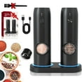 thumbnail image 1 of NEENCA 2 Pack Electric Salt and Pepper Grinder Set, Rechargeable - No Battery Needed - Automatic Salt Pepper Mill Grinder, Adjustable Coarseness, LED Light, One-Hand Operation for Kitchen BBQ, 1 of 12